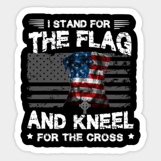 Rottweiler Dog Stand For The Flag Kneel For Fallen Sticker